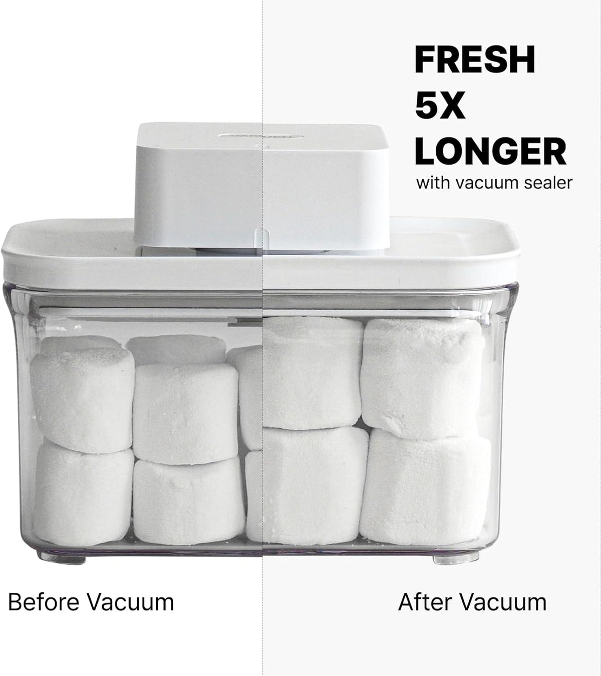 Premium Airtight Food Storage Containers Mega 8P/Set. Total 46.11cup, 7pcs Container and Vacuum Sealer. Smart One-Click Seal Lid, Patented Double Silicone Lining, 100% Leak Proof, BPA-FREE