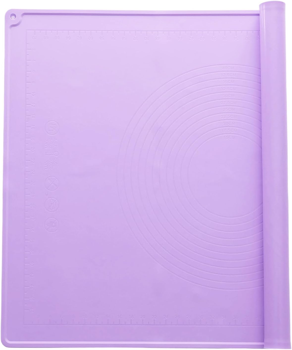 uxcell Silicone Pastry Mat, 31.5" x 23.6" Silicone Baking Mat with Measurements, Non-Stick Dough Rolling Mat for Making Pastry Cookies Bread Pizza Purple