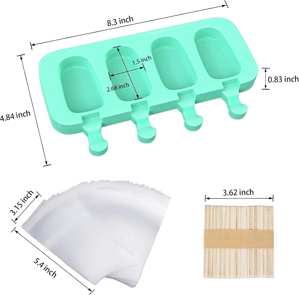 Popsicles Molds, Ozera 2 Pack Homemade Cake Pop Molds, Reusable Silicone Ice Pop Cream/ Cakesicle Maker Molds