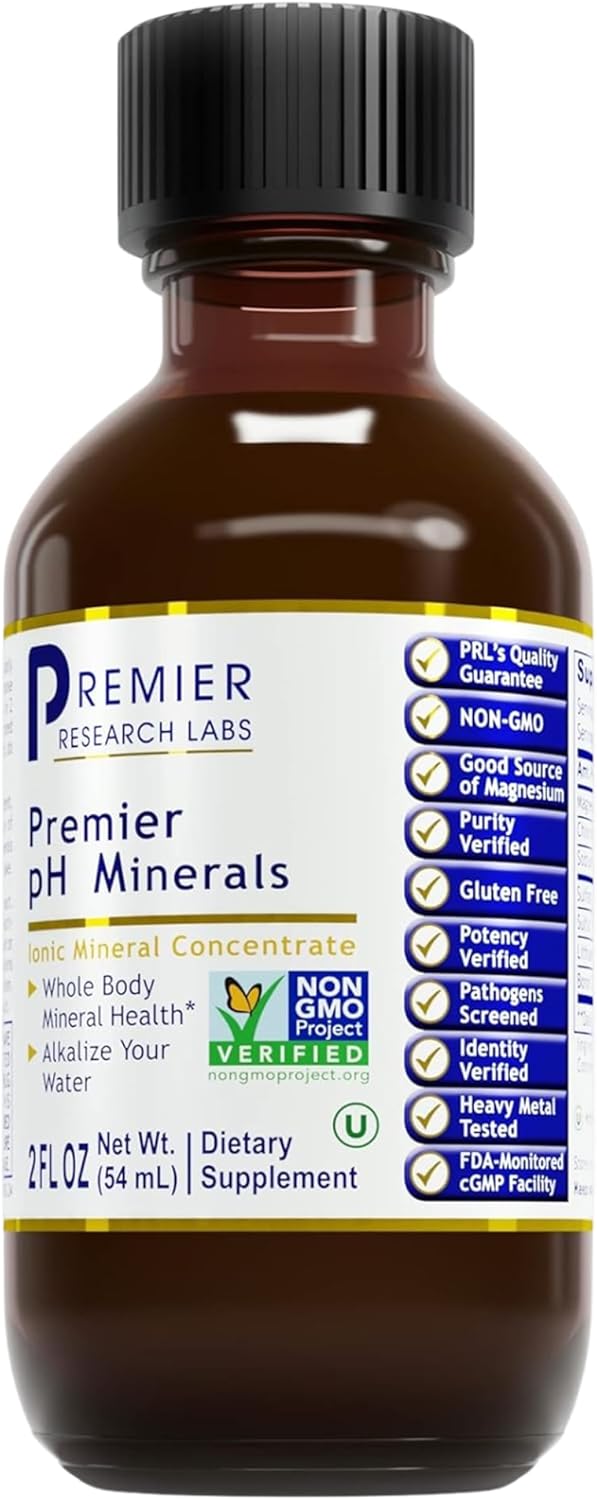 Premier Research Labs Premier pH Minerals - Trace Minerals, Trace Mineral Drops, Minerals for Water, Magnesium Supplement for Distilled Water, Reverse Osmosis Water, Liquid Concentrate - 2 fl oz