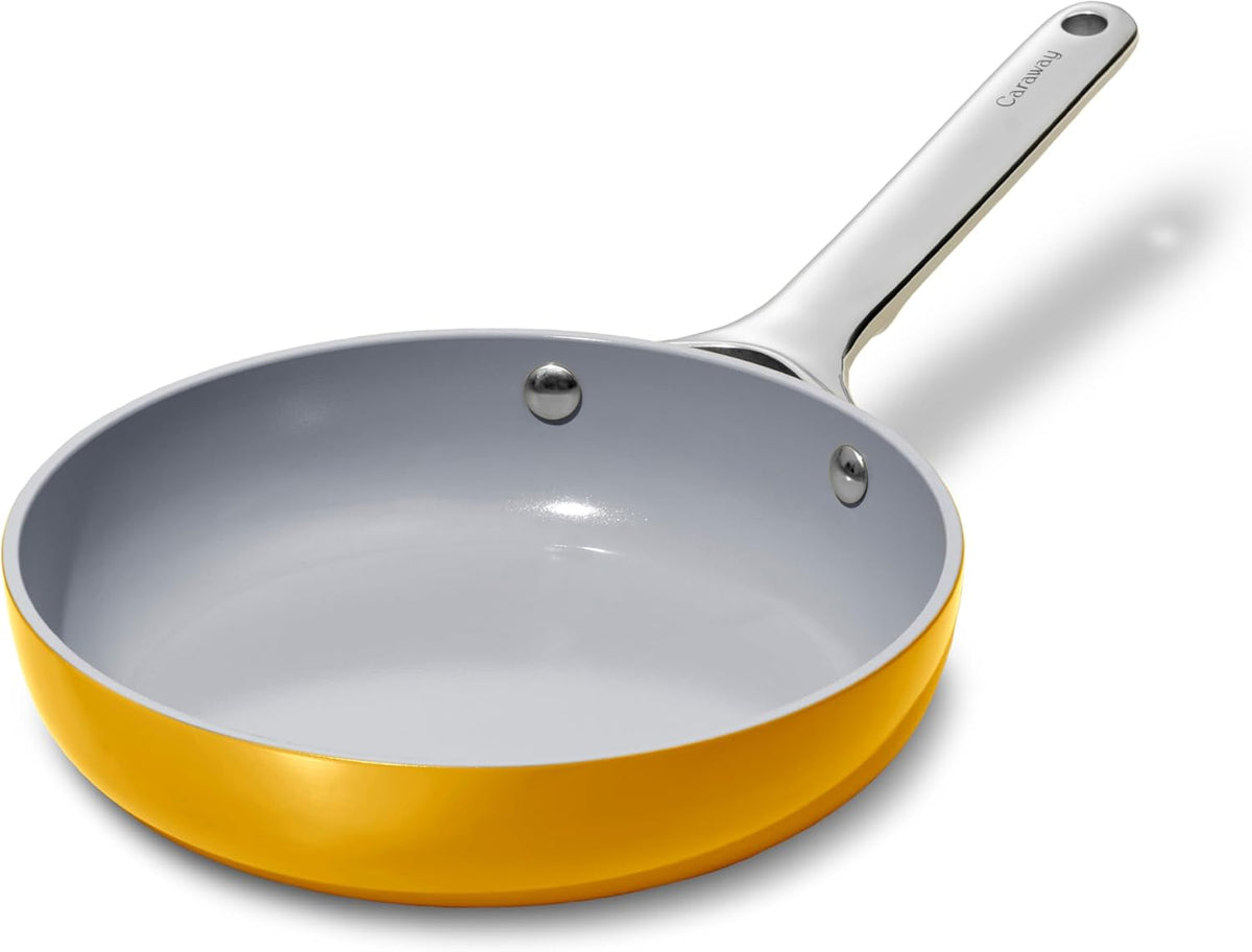 Caraway Nonstick Ceramic Mini Fry Pan (1.05 qt, 8") - Non Toxic, PTFE & PFOA Free - Oven Safe & Compatible with All Stovetops (Gas, Electric & Induction) - Marigold