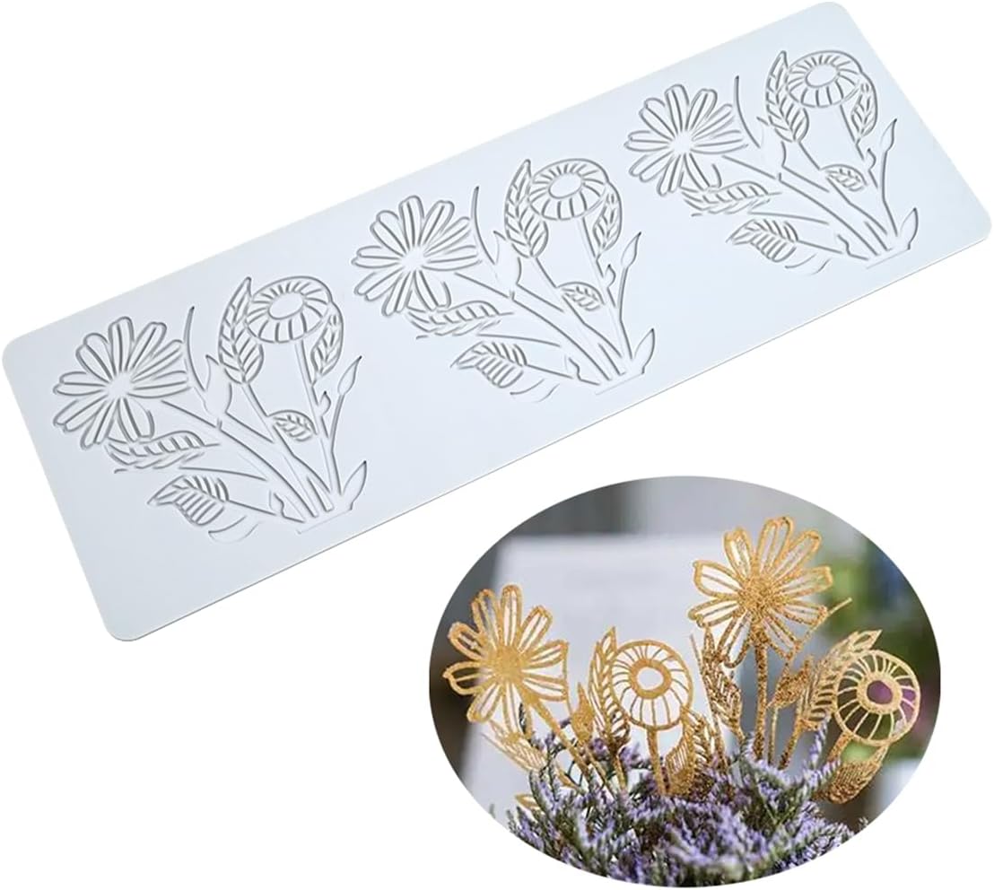 TUKE Flower Silicone Cake Lace Mold Cake Decorating Tool Border Decoration Lace Mold Kitchen Baking Tool (K_ Flower)
