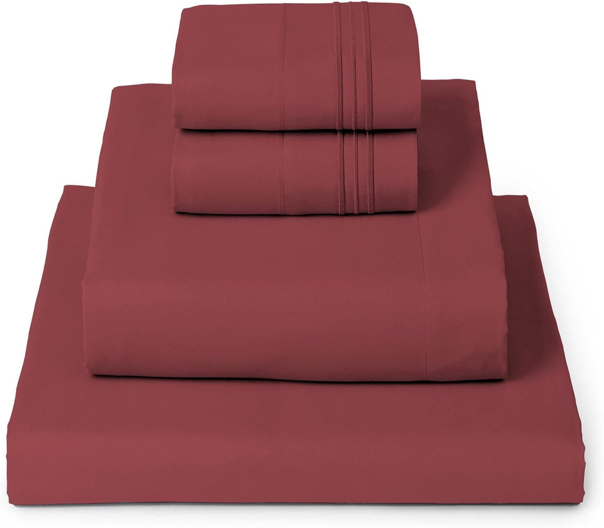 Mellanni King Sheets Set - 4 PC Iconic Collection Bedding - Hotel Luxury, Extra Soft, Cooling Bed Sheets - Wrinkle, Fade, Stain Resistant (King, Brick Red)