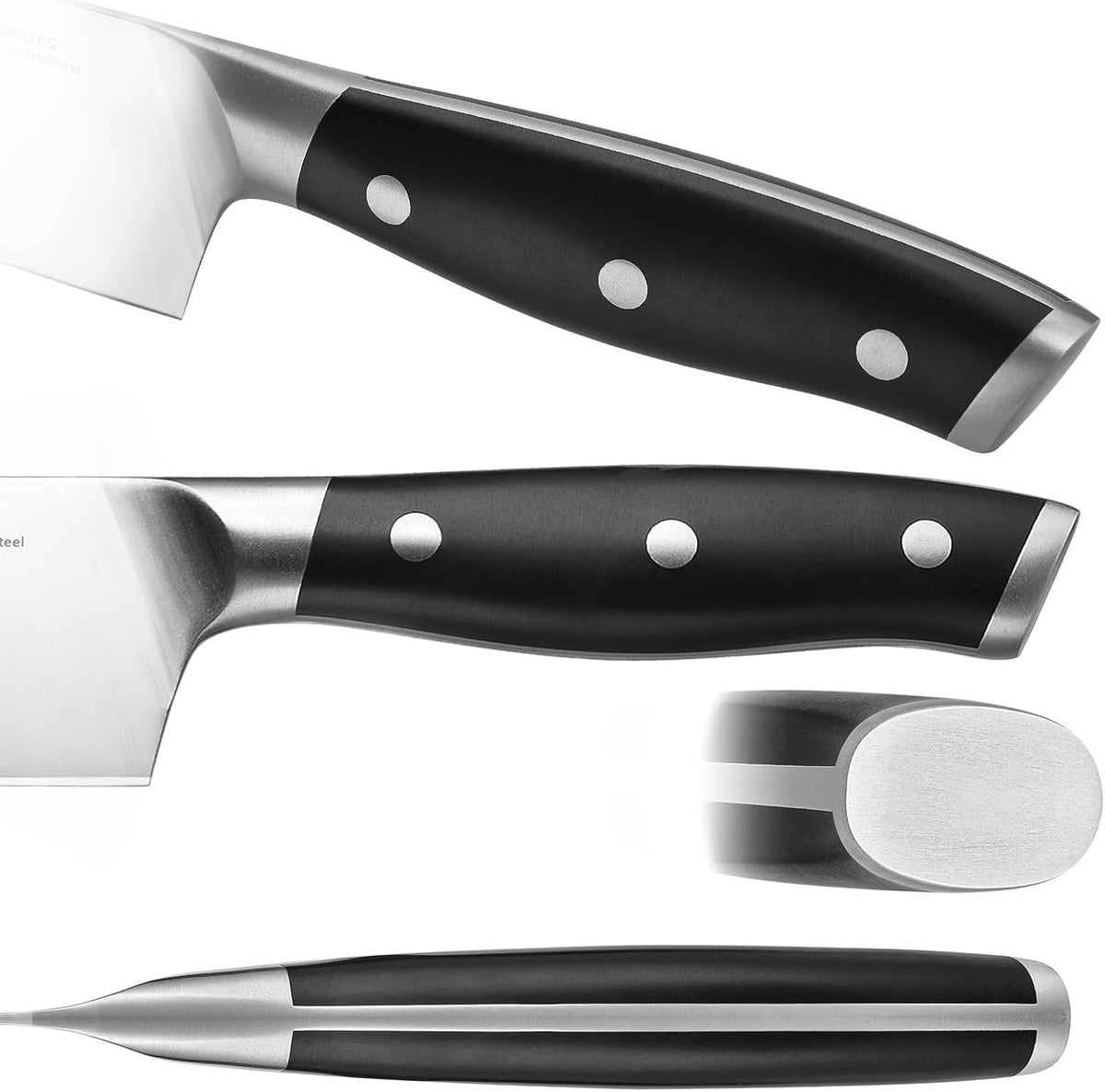 Stahl High Carbon Exclusive German Steel 8 Piece Knife Block Set (Black)