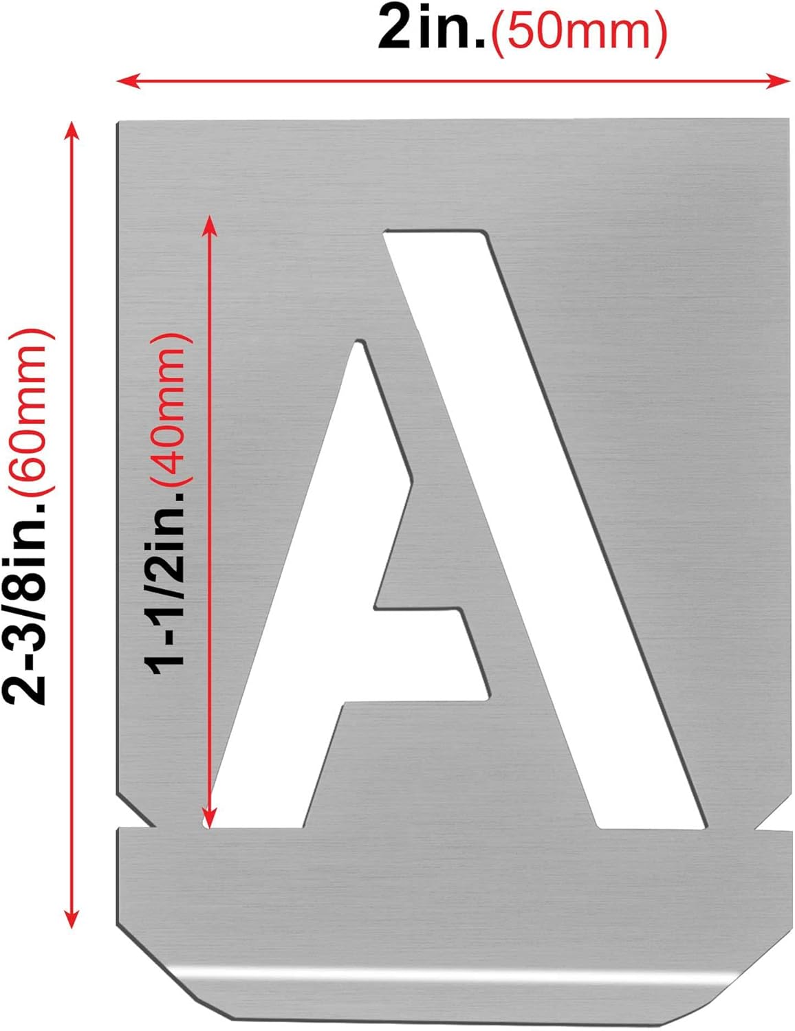 HAUTMEC Vintage Stainless Steel Letters Stencils, A to Z Stainless Steel Stencils & Holder, 1-1/2"(40mm) Letters, Shop Stencil, Advertising Stencilling, Craft-Printing, Reusable HT0239-ST