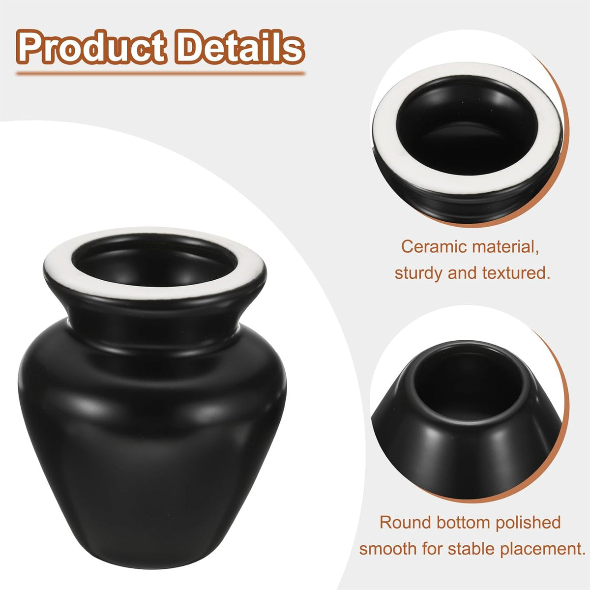 HARFINGTON Ceramic Chasen Stand 73mm Matcha Whisk Holder Teas Set Whisks Stand Traditional Matcha Tea Chasen Holder Tea Set Accessories for Tea Tasting, Matte Black