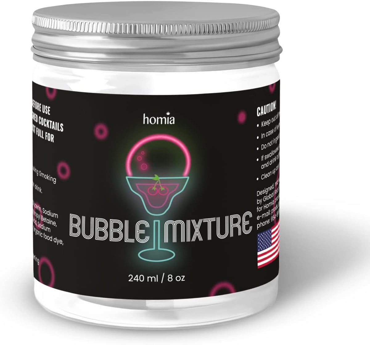 Cocktail Smoker Bubble Mixture for Smoke Infuser - 8oz, Smoker Machine and Wood Smoke Infuser Accessory - Cold Smoke for Drinks - made in USA