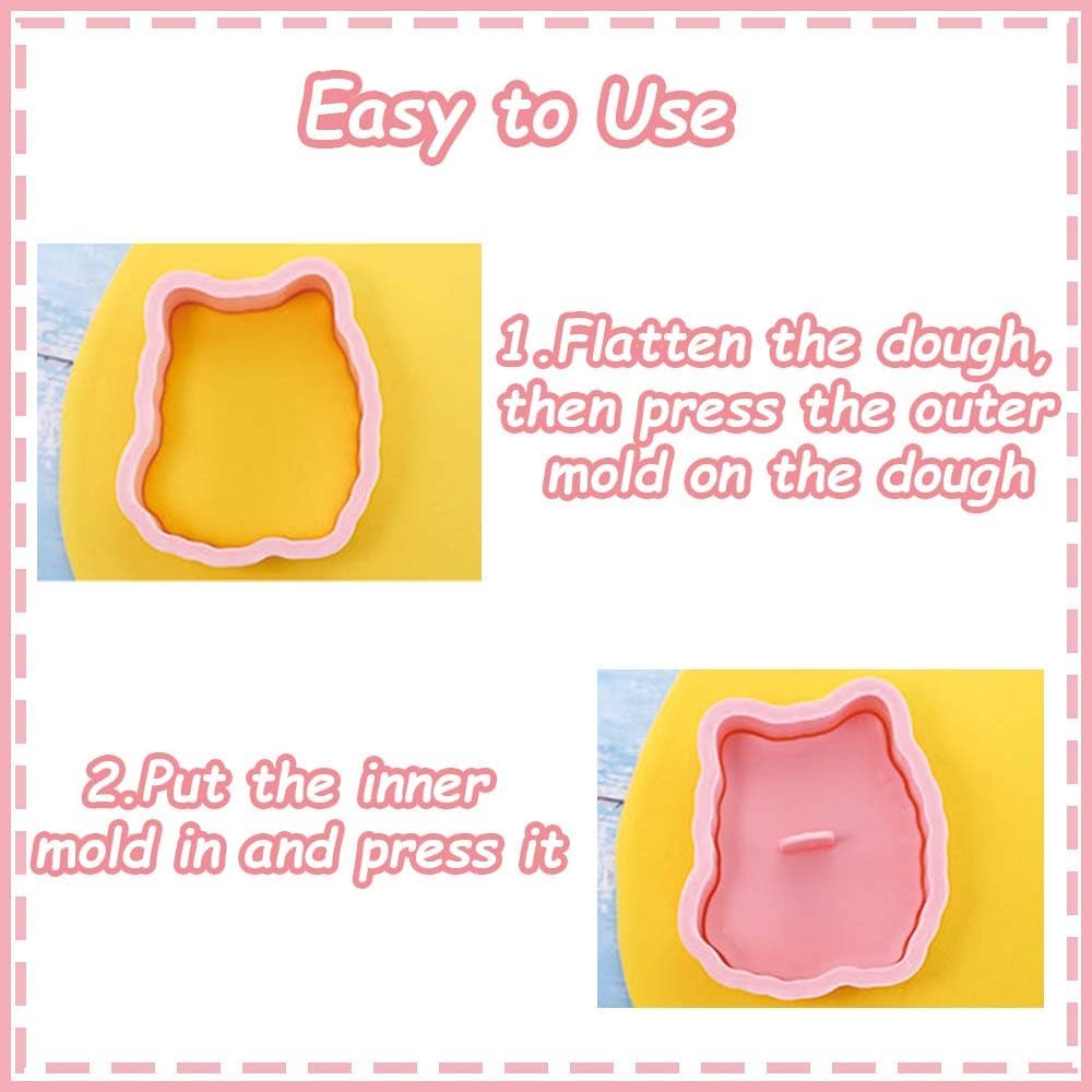 8 Dog Cookie Cutters Set, 3D Puppy Cookie Stamps, Cupcake Pancake Apple Pie Pastry Biscuit Molds, Cookie Baking Molds for Dog Party Decorations (Puppy)