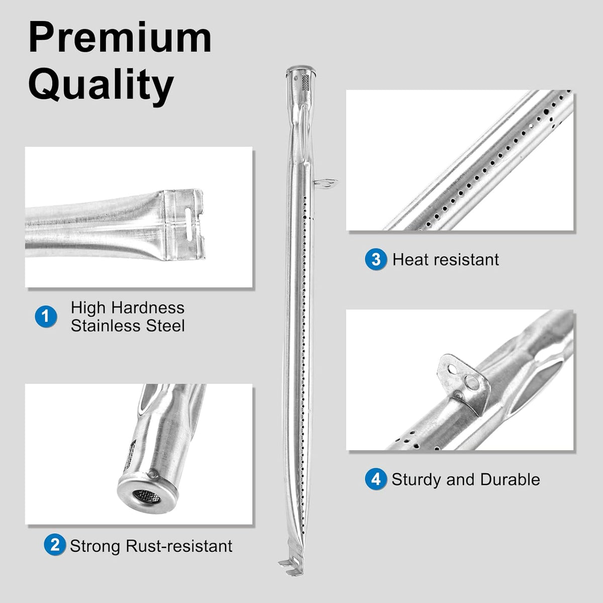 Uniflasy Grill Parts for Dyna-Glo DGH474CRP DGH450CRP,Grill Replacement Part Kit for Dyna-Glo 3/4/5 Burner Grill,Porcelain Steel Grill Heat Plate, Stainless Steel Burner Tube,Cooking Grates