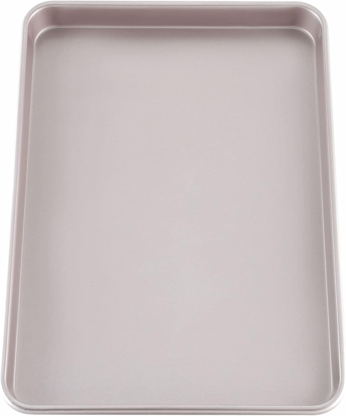 CHEFMADE 17-Inch Baking Sheet Pan, Non-Stick Carbon Steel Rimmed Cookie Sheet Pan for Oven Roasting Meat Bread Jelly Roll Battenberg Pizzas Pastries 12.8" x 17.7" x 1.1" (Champagne Gold)