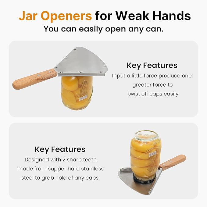 Jar Opener for Weak Hand & Seniors with Arthritis,Easy Twist Off Bottle Caps,Patent | Unique Kitchen Gadgets, Christmas Gifts for Elderly/Women/Men