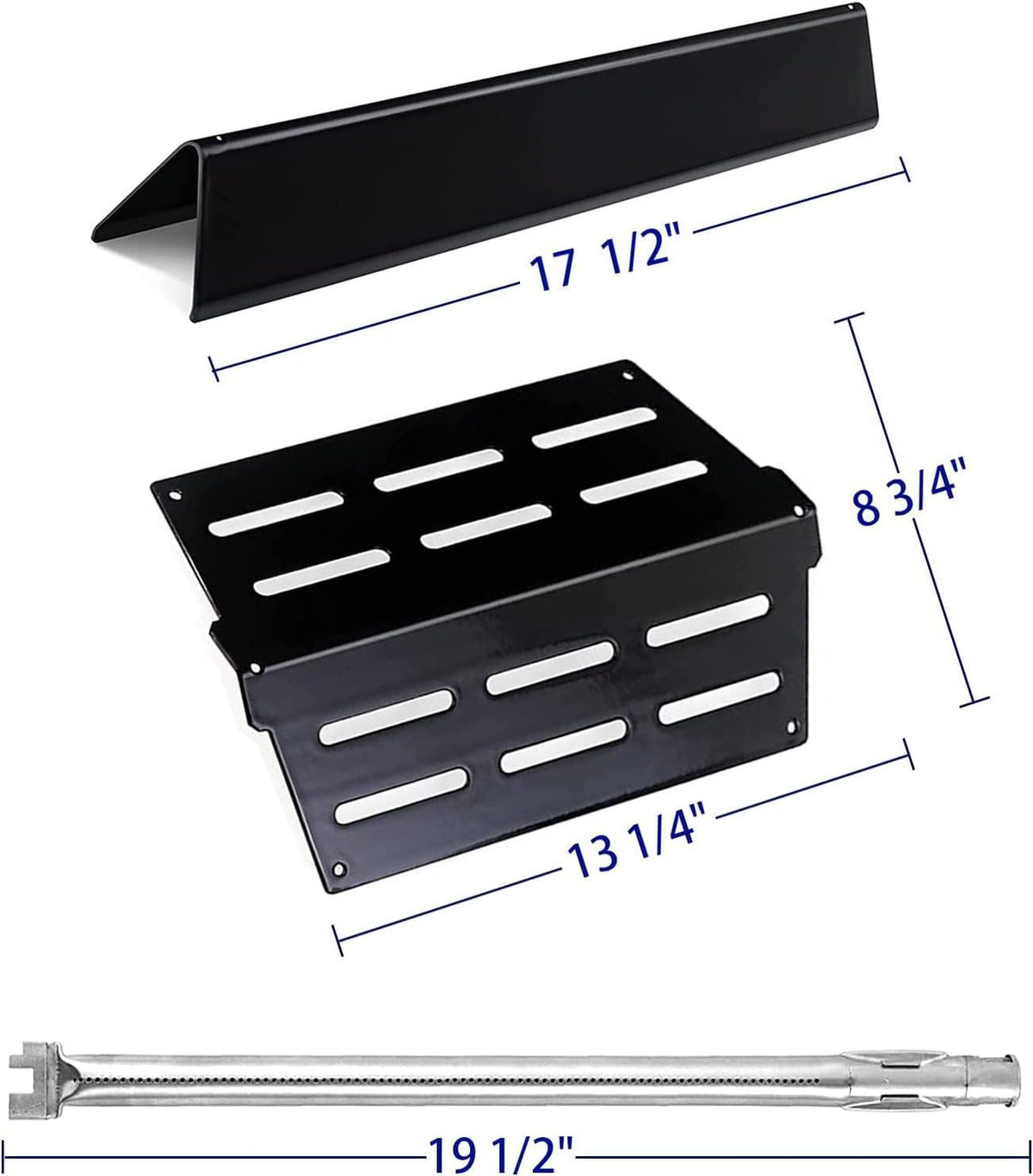 Flavorizer Bars Heat Deflector Burner Tube Set Kit for Weber Series E310 E320 E330 EP310 EP320 EP330 with Front Control Knob 7620-7622-62752, Porcelain Steel Grill Replacement Parts