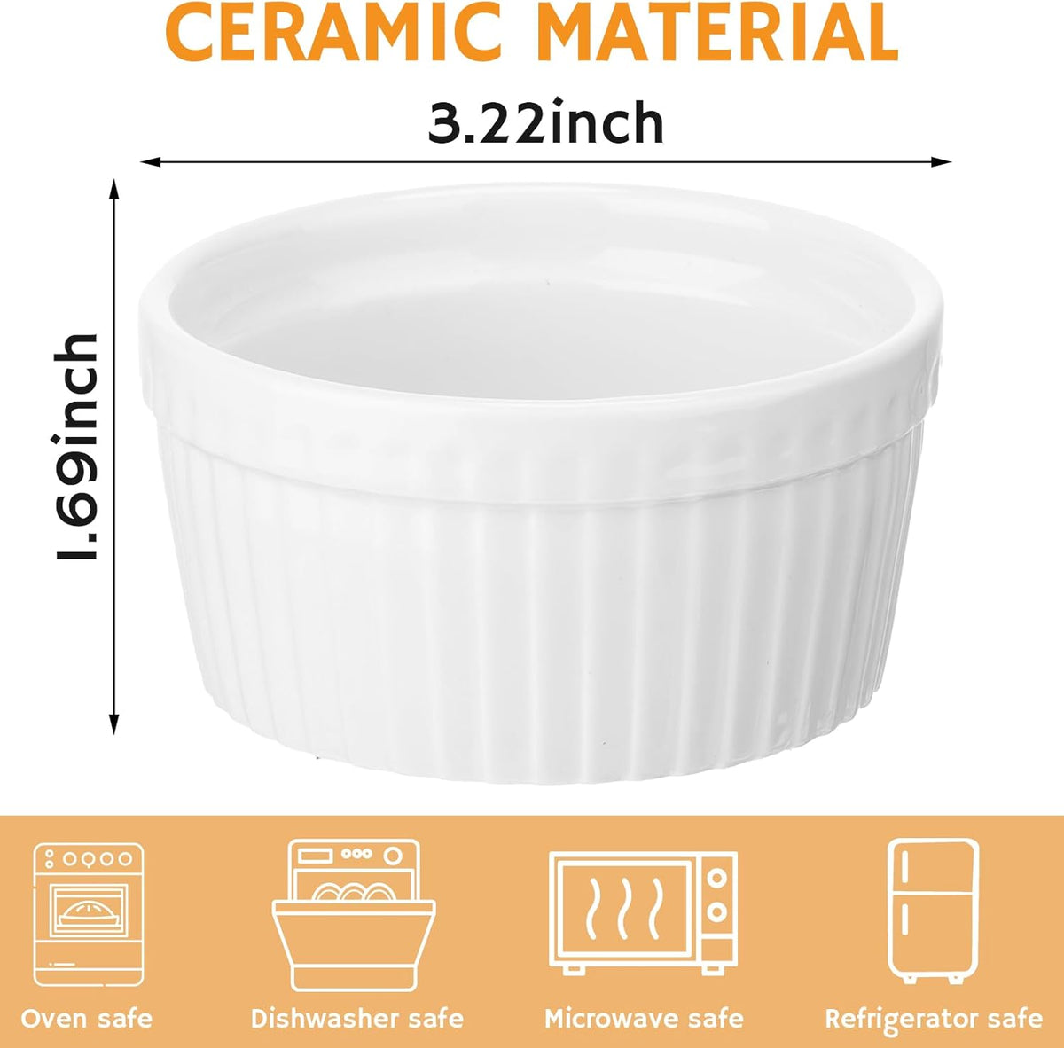 Treela 40 Pieces Ceramic Butter Warmers Set Included Butter Warmers Melter and 32 Tealight Candles for Chocolate Cheese Fondue Crab Lobster Microwave Oven Safe