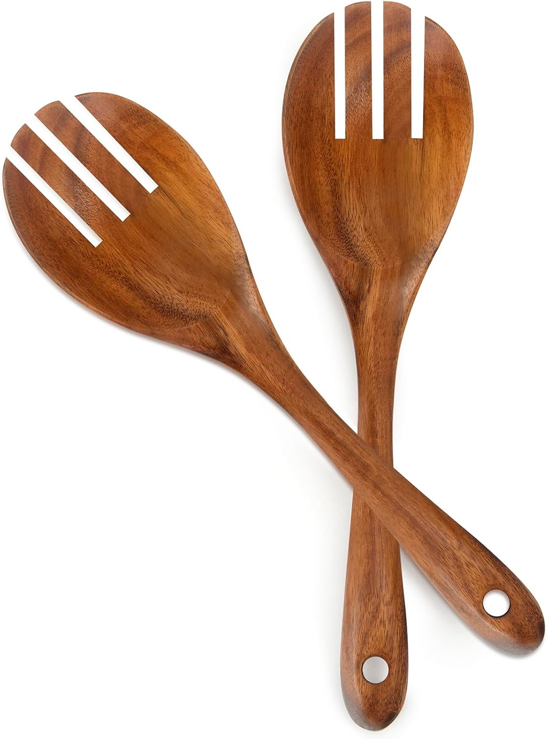 13-Inch Teak Wood Salad Serving Fork Pack of 2, Large Wood Salad Forks for Cooking, Mixing & Stirring, Large Serving Forks,Teak Wooden Salad Fork Set
