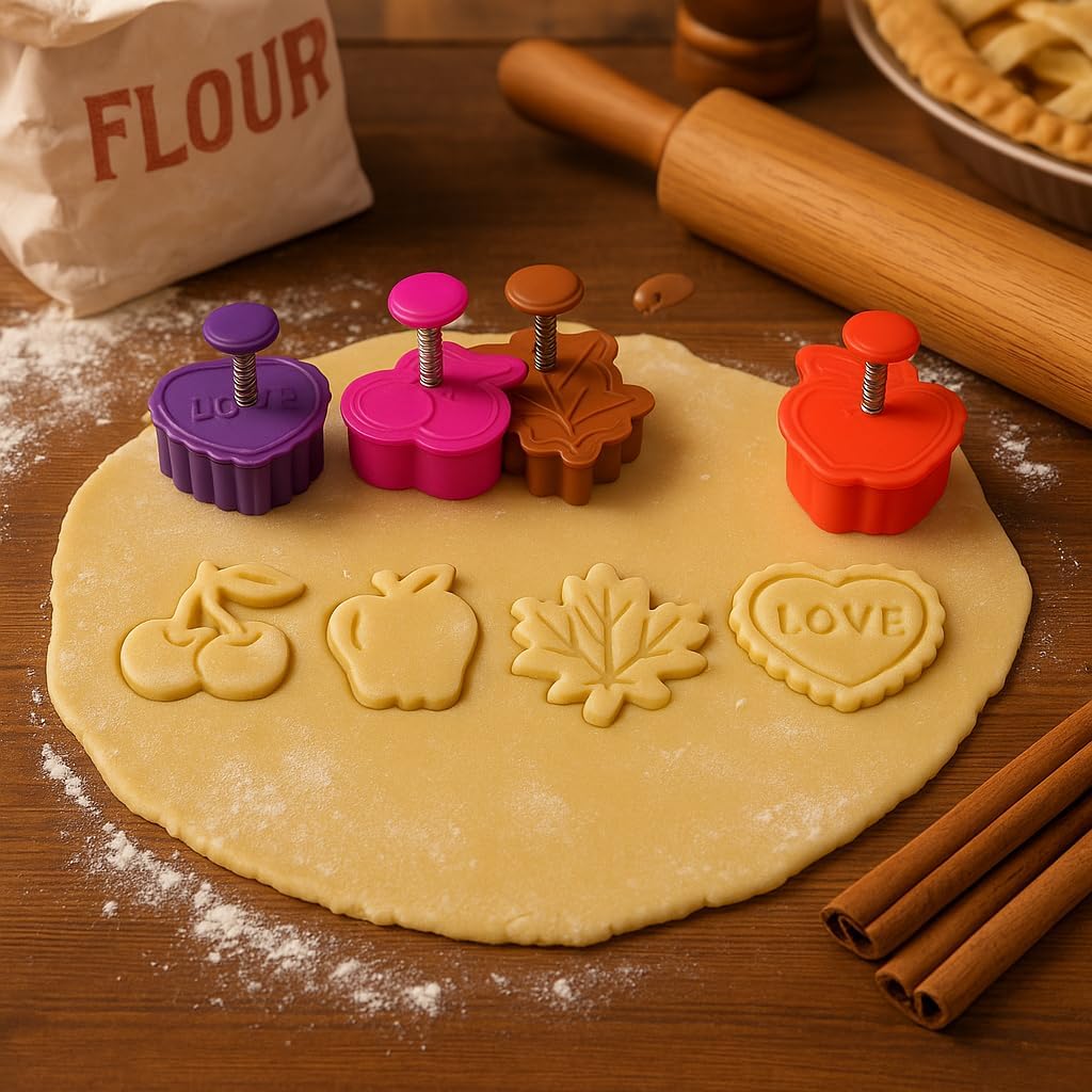Mrs. Anderson’s Baking Pie Crust Cookie Cutters, BPA Free, Set of 4