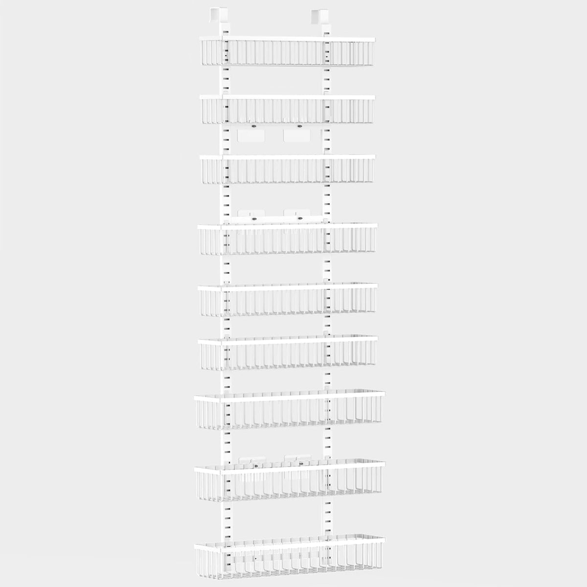 Moforoco 9-Tier White Over The Door Pantry Organizer, Pantry Organization and Storage, Black Hanging Basket Wall Spice Rack Seasoning Shelves, Home & Kitchen Bedroom Bathroom House Essentials