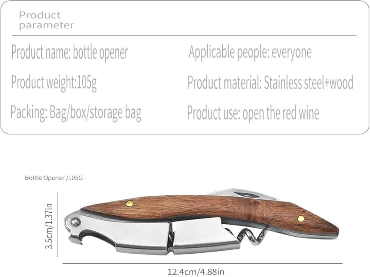Professional Waiter Corkscrew Wine Key for Bartenders Set of 3,With Long Rosewood Handle Stainless Steel Handle Wine Opener for Bar Restaurant Waiters, Sommelier, Bartend (Long Rose Wood 3 Packs)