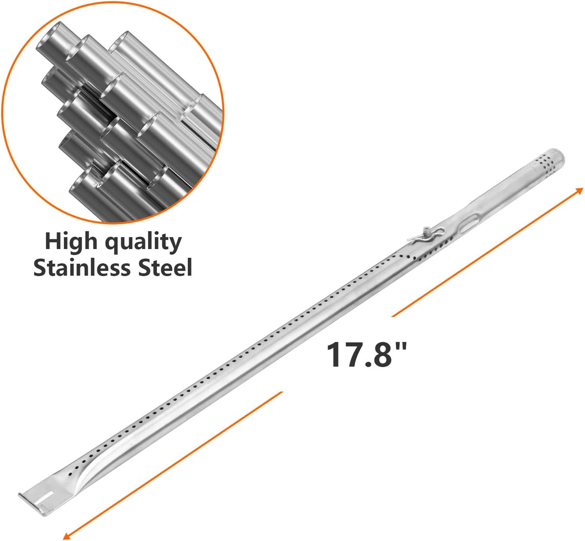Cast Iron Grill Grates and Stainless Steel Grill Part Kit for Charbroil Performance 6 Burner Grills 463276517 463238218 463276617 463238218, Heat Plates, Burners, Adjustable Crossover Tube, Ignition