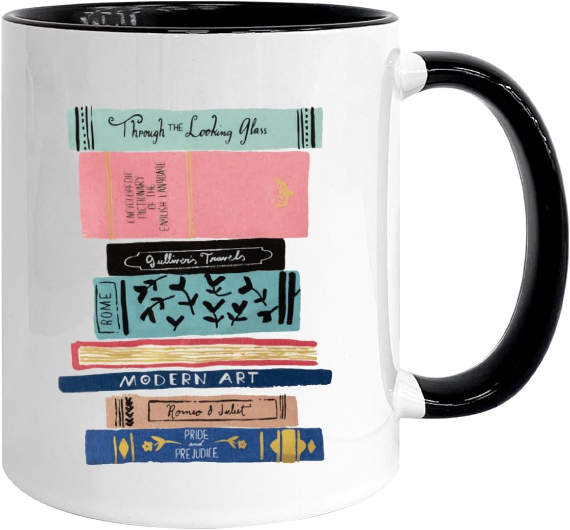Book Lovers 11oz Coffee Mug - Bookish Gifts for Readers, Teachers, Librarians, Women, Best Friends - Christmas Reading Tumbler