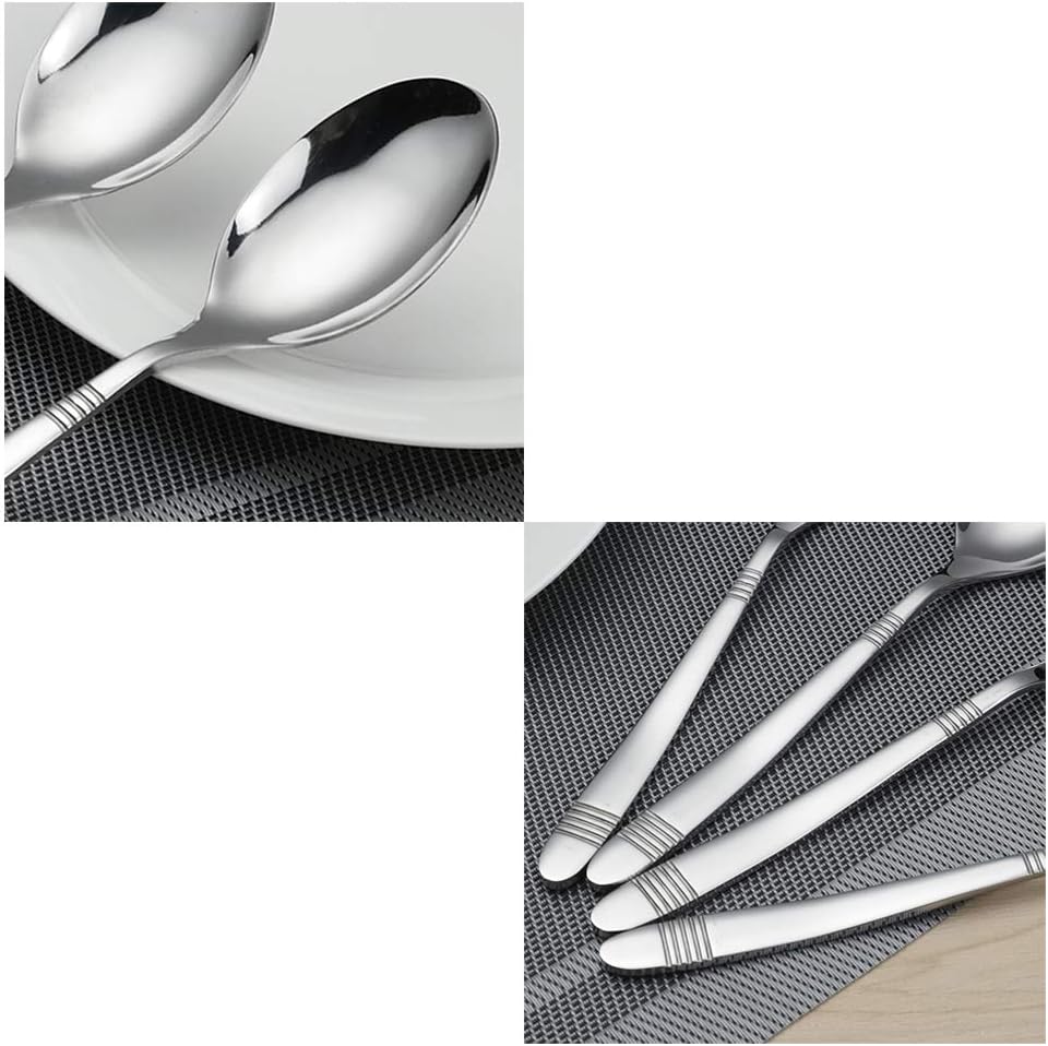 Begale 12 Pieces Stainless Steel Dinner Spoons, Cutlery Spoon