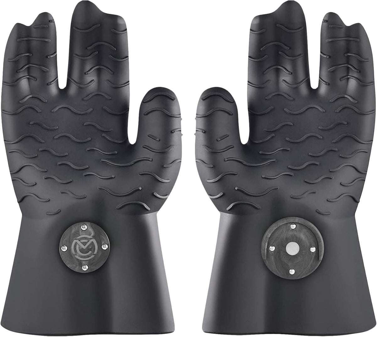 Magnetic BBQ Grill Gloves – Heat Resistant, Patented Magnetic Safety Clip Easy On & Off, Firefighter-Designed, Dishwasher-Safe, Waterproof, Perfect for Grilling, Smoking, Frying, Baking