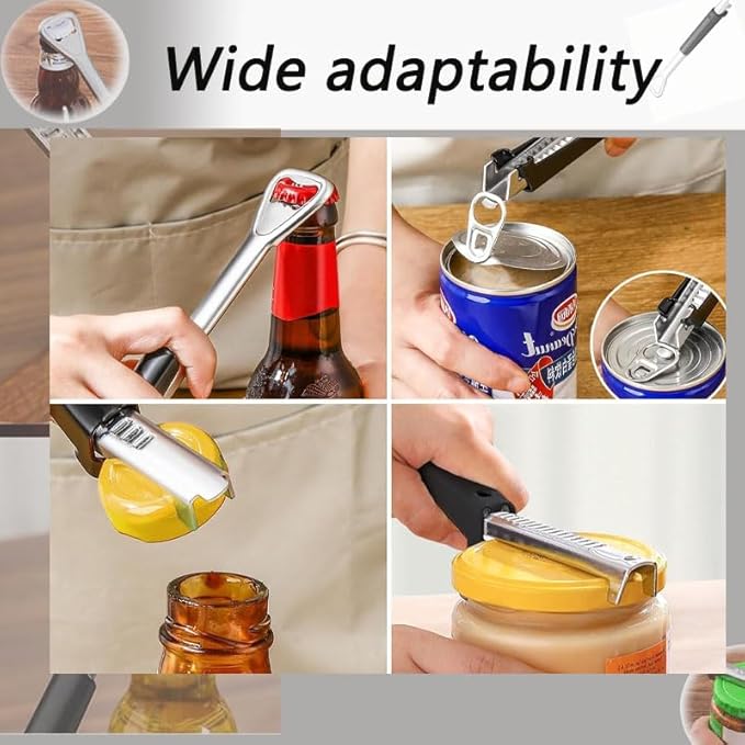 Adjustable Jar Opener for Weak Hands,New Multifunctional Stainless Steel Can Opener,PortableJar Lid Gripper,Manual Lid Gripper Opener,Manual Jar Bottle Cap Opener for Home Kitchen Gadgets