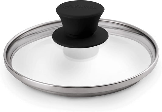 Cuisinel Glass Lid - 6"-inch/15.24-cm/158mm - Compatible with Lodge - Fully Assembled Tempered Replacement Cover - Oven Safe for Skillets Pots Pans - For Any Cookware: Cast Iron, Stainless, Non-Stick