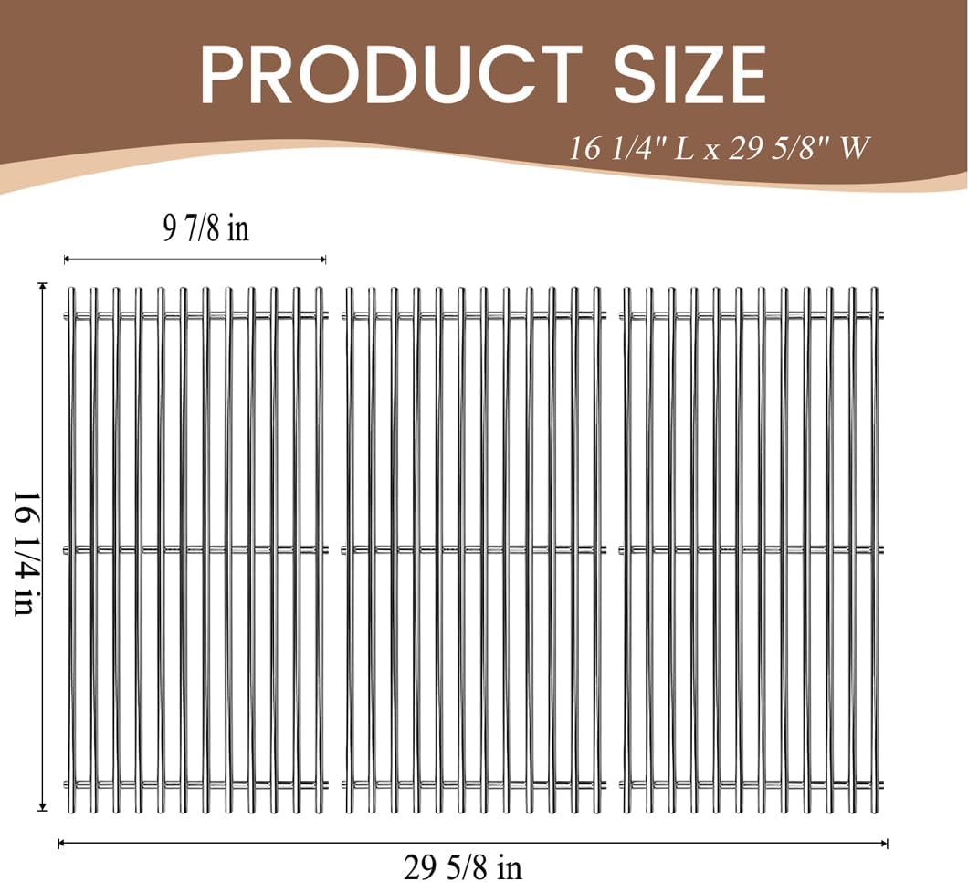 SF159C (3-Pack) 16 1/4" Stainless Steel Cooking Grid for Backyard Grill BY12-084-029-98, BY13-101-001-13, BY14-101-001-04, GBC1255W, GBC1355W-C, GBC1460W