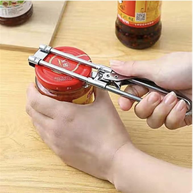 Jar Opener for Weak Hands, Adjustable Stainless Steel Can Opener, Jar Gripper Tight Lid Opener, Kitchen Gadgets, Easy Jar Opener for the Elderly and Children (A)