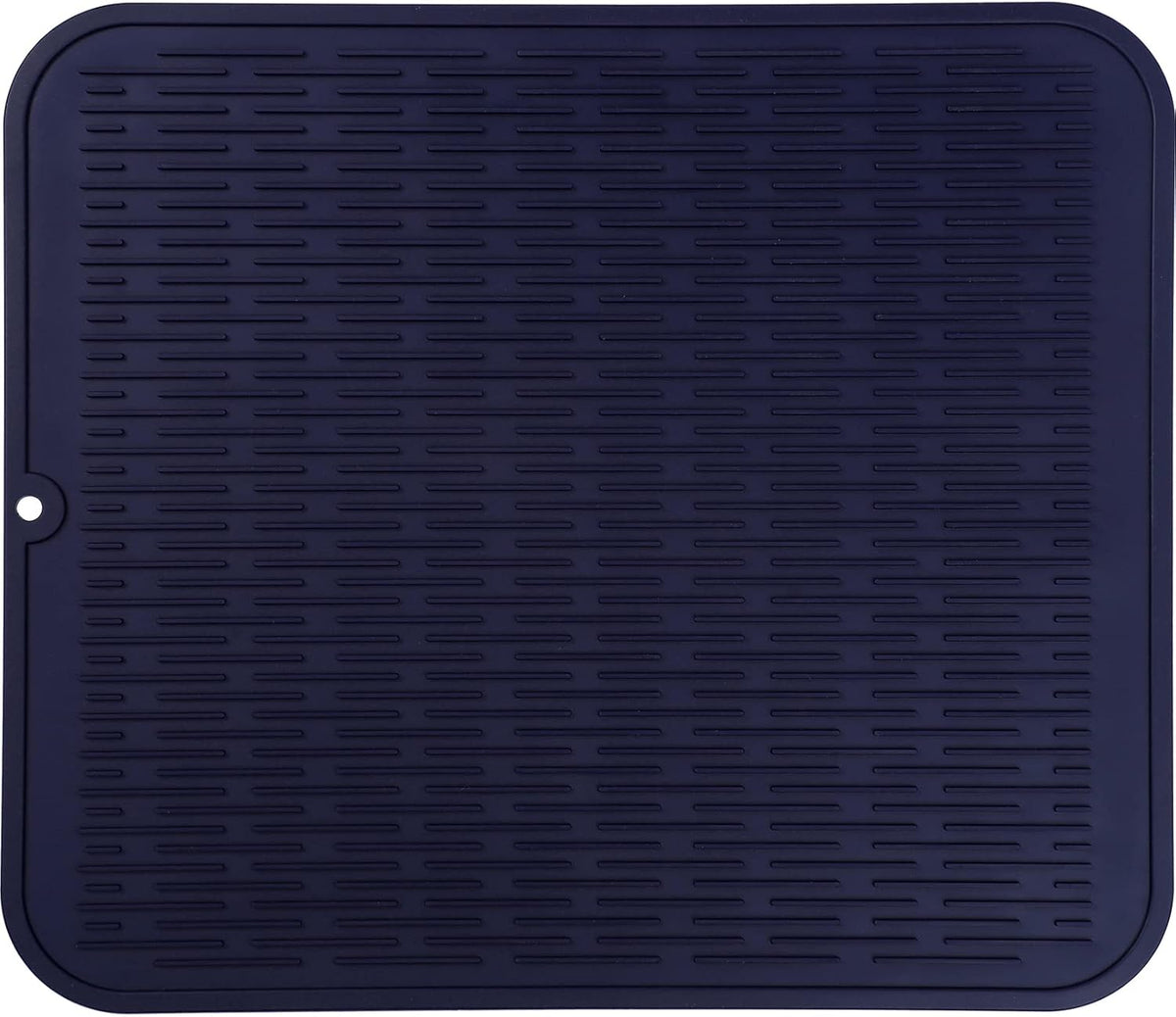 Silicone Dish Drying Mat for Multiple Usage,Easy clean,Eco-friendly,Heat-resistant Silicone Mat for Kitchen Counter or Sink,Refrigerator or Drawer Liner Navy Blue 2XL 24 inches x 18 inches