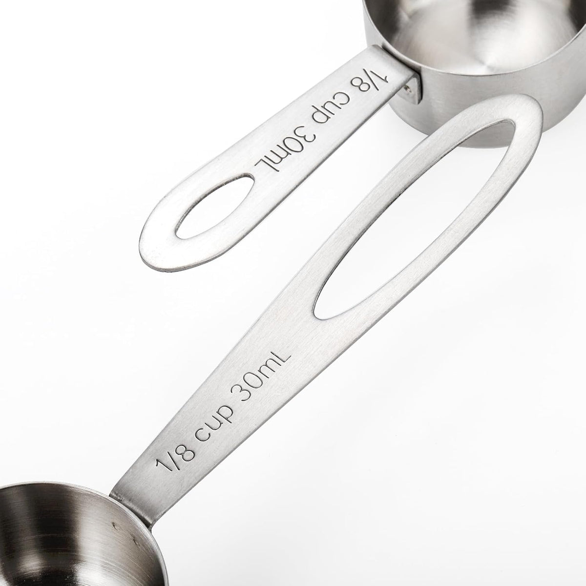 Hedume Set of 8 Coffee Scoop, Stainless Steel Coffee Measuring Scoops 1/8 Cup, Including 4 Pack Short Handled and 4 Pack Long Handle Coffee Scoops for Coffee, Tea, Sugar and Milk, 30 ml