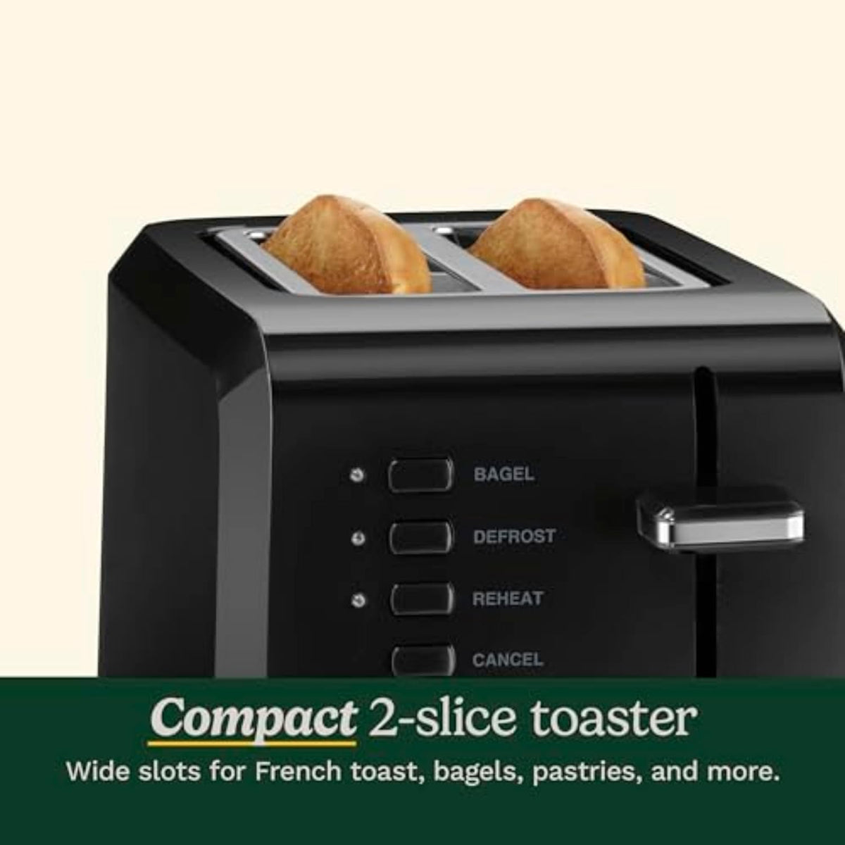 Cuisinart CPT-122BK 2-Slice Compact Plastic Toaster, Black