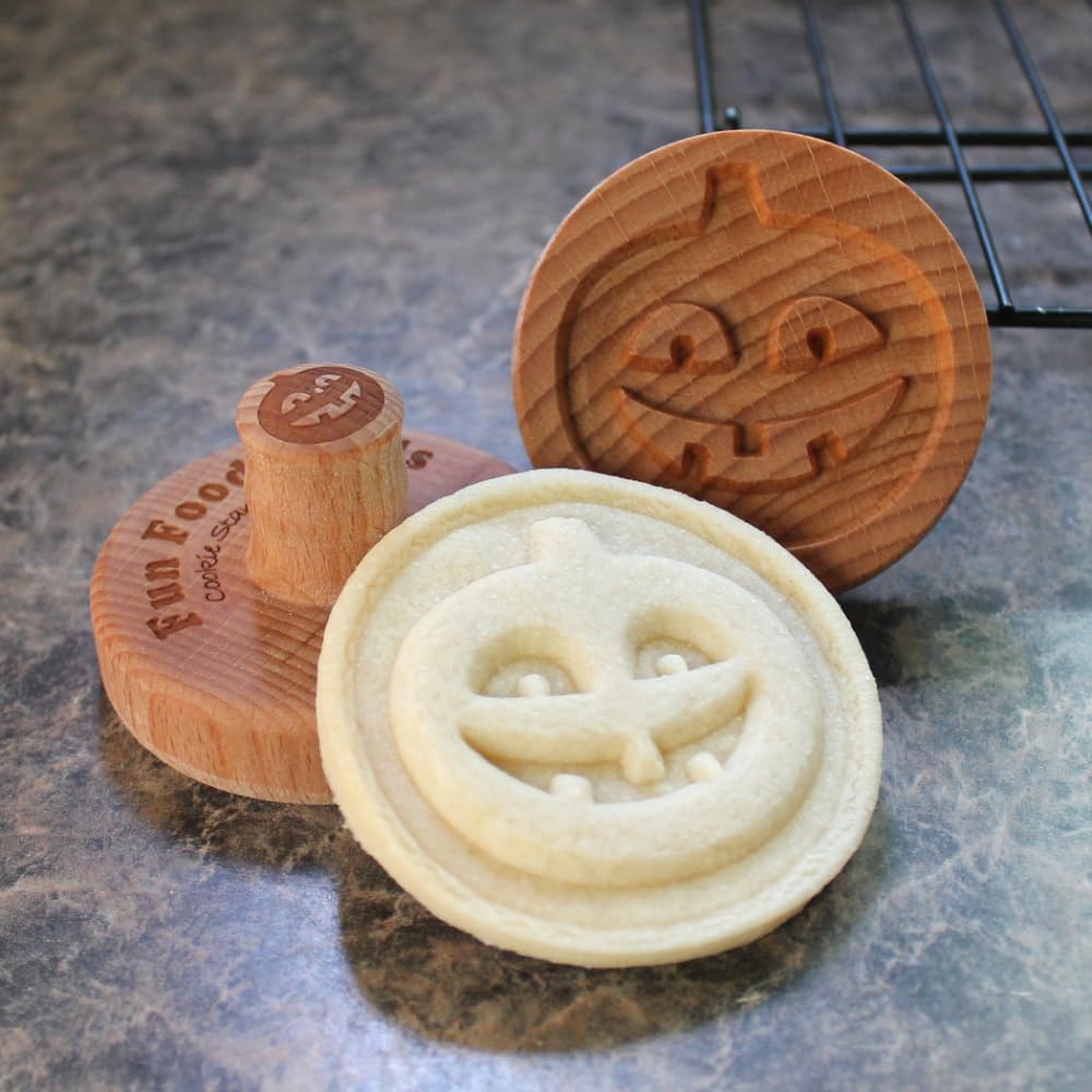 Wood Cookie Stamp, 2.5 Inch (Halloween Pumpkin CS-073)