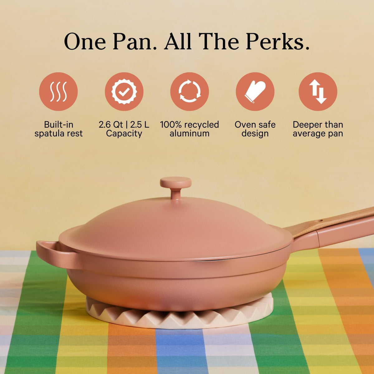 Our Place Always Pan 2.0-10.5” (2.6 Qt) Nonstick, Toxin-Free Ceramic Cookware | Patented 10-in-1 Aluminum Frying & Sauté Pan | Safe for Oven, Induction & All Cooktops up to 450°F | Spice