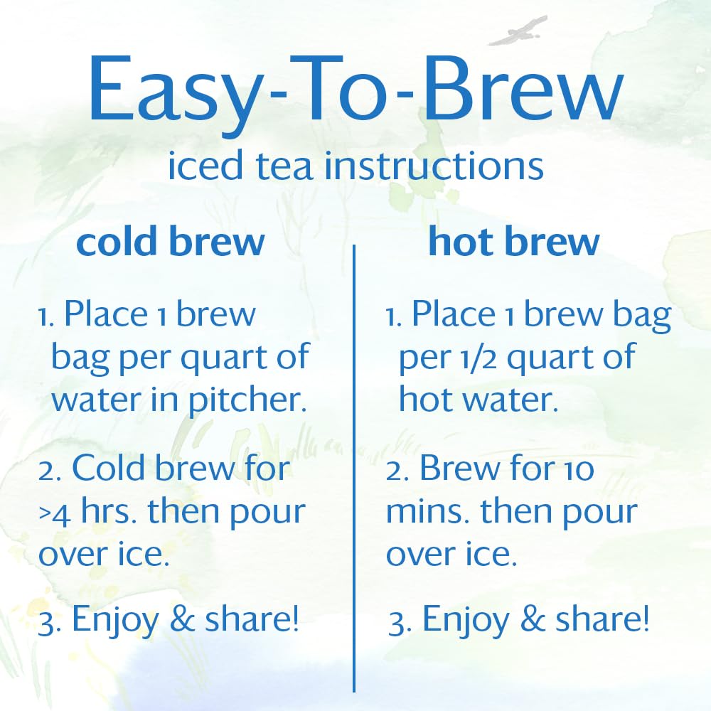 Grace Farms CLASSIC ORGANIC ICED TEA (Twelve 1qt. Brew Bags, 3 Gallons) | Premium Bold & Brisk | Easy Cold Brew 3 Gallons | Gives Back 100% of Profits