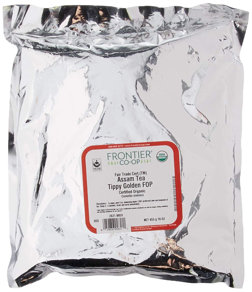 Frontier Herb Organic Assam Tea Tippy Golden FOP Certified Fair Trade, Non Irradiated, Non GMO, 16 Ounce (Pack Of 1)