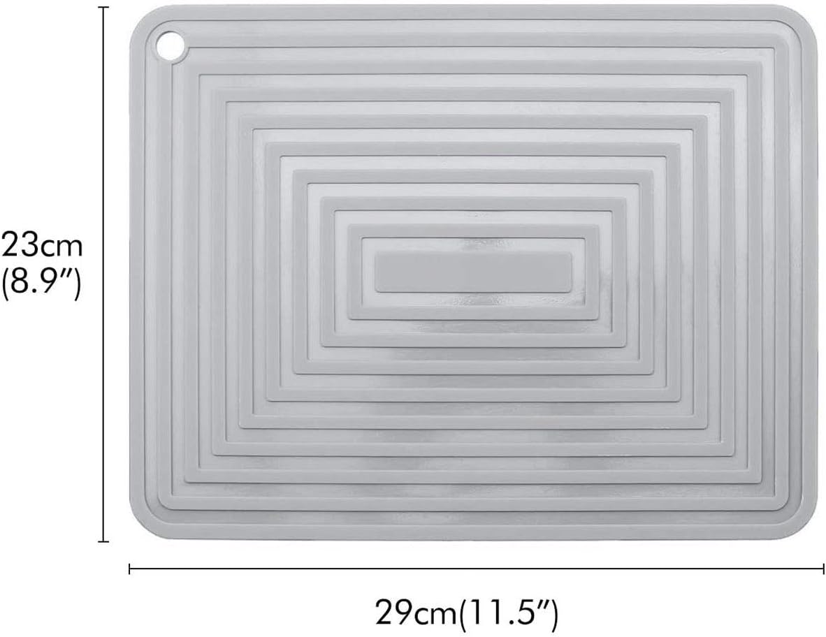 LogHog Large Silicone Trivet Mats for Hot Dishes/Pans, Heat Resistant Pot Holder, 9x12 Non Slip Flexible Durable Pot Coaster Kitchen Table Mats Set of 2 (Gray)
