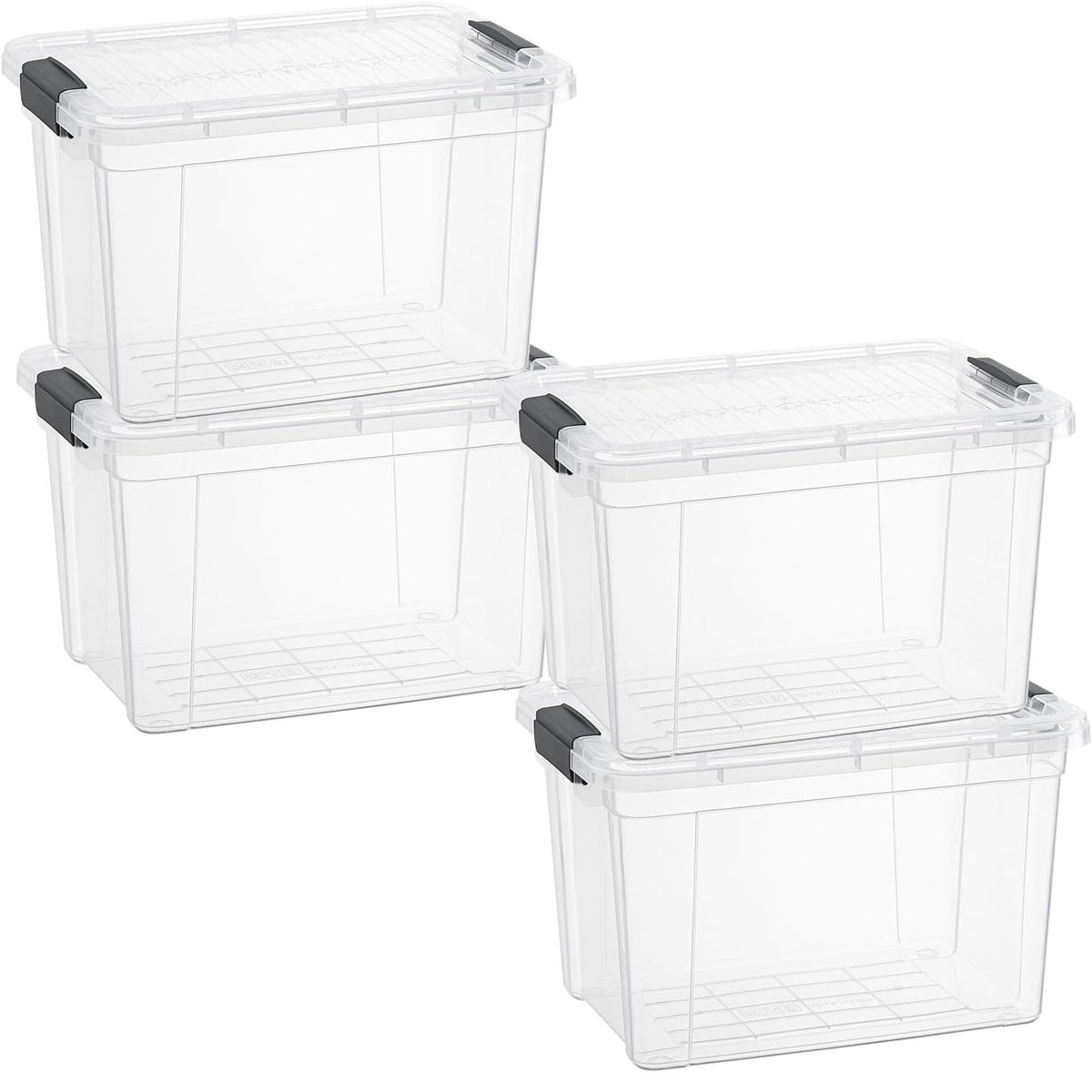 Superio Storage Bins with Lids- 4 Pack, 4.75 Qt Clear Boxes for Organizing, Stackable Plastic Containers- BPA Free, Non-Toxic, Odor Free, Organizer for Home, Office, Dorm