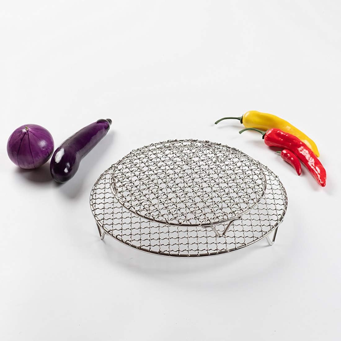Versatile Round 304 Stainless Steel Cooling Rack Baking,Heat Resistant Rust Proof Sturdy Durable Dia 9.5"