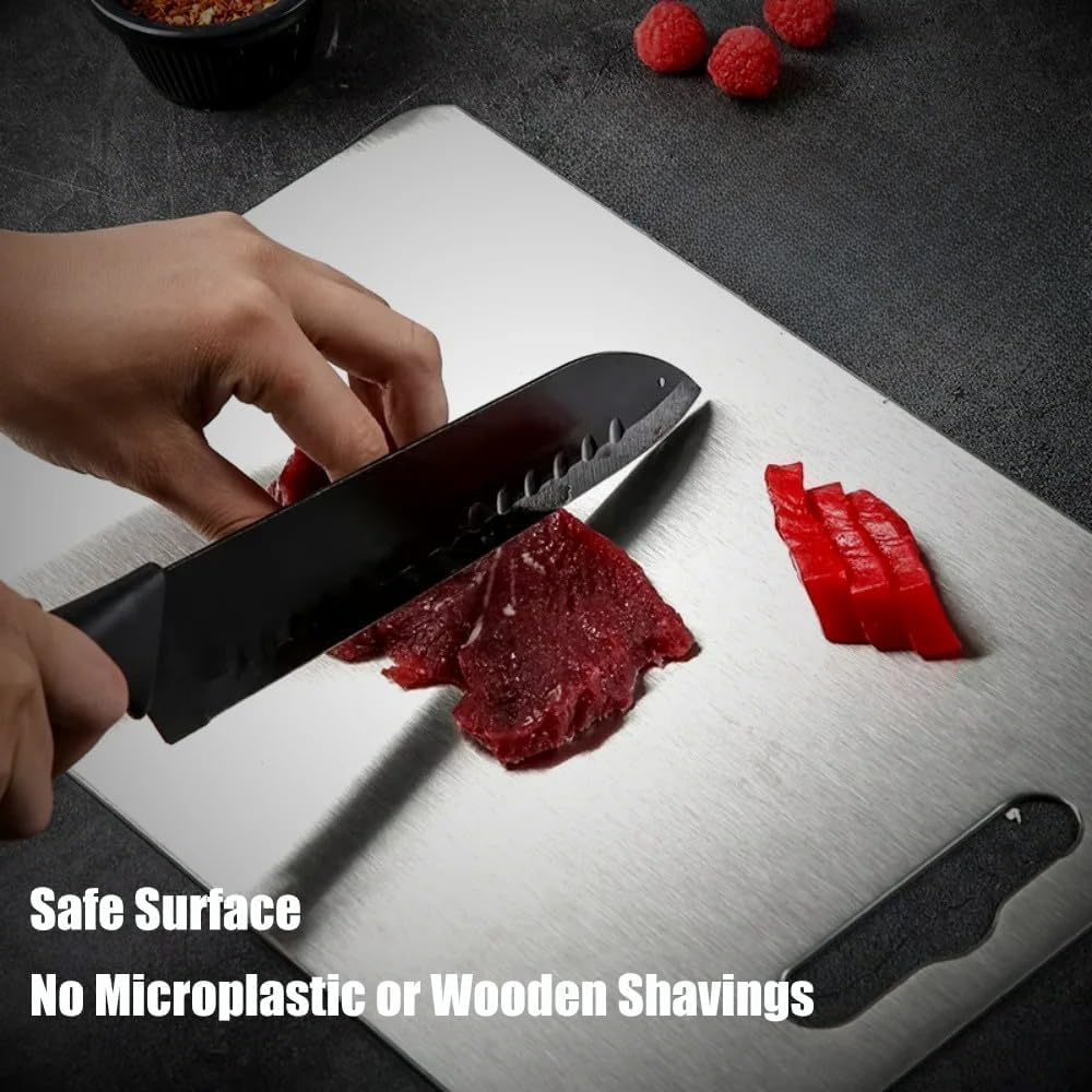 Titanium Cutting Board - 2025 New Upgrade 100% Pure Titanium Cutting Boards for Kitchen Double Sided Titanware Cutting Board,Hygiene Durable Dishwasher Safe Chopping Board,1PC (12"L x 9"W)