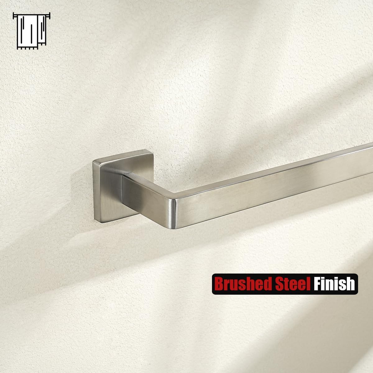 JQK Brushed Towel Bar, Rounded Edges 20.41 Inch Towel Rack, 304 Stainless Steel Bathroom Wall Mount, Useable Length 18 Inch, TB250L18-BN