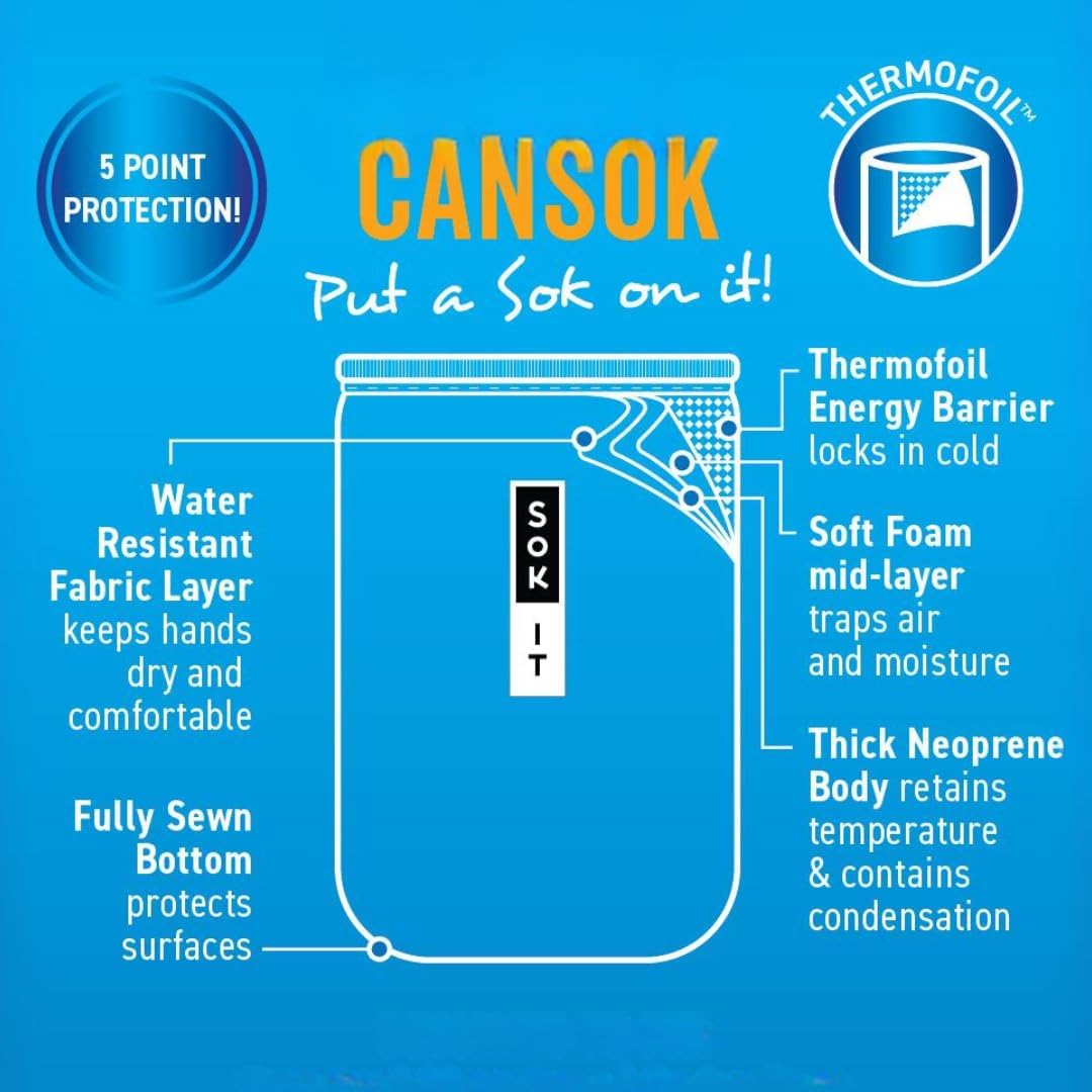 Sok It CanSok Sleeve for Beer & Soda Insulated Neoprene Cover (Daisy Chain, 12oz Can Sleeve)