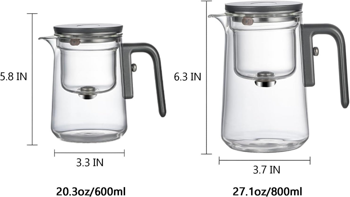 Enchanti Tea Pot - 800ml/27.1oz Witchcraft Magic Glass Teapot, Magnetic Water Separation Design, Borosilicate Infuser Pot with Strainer for Loose Leaf & Herbal Teas, Ideal for Tea Maker