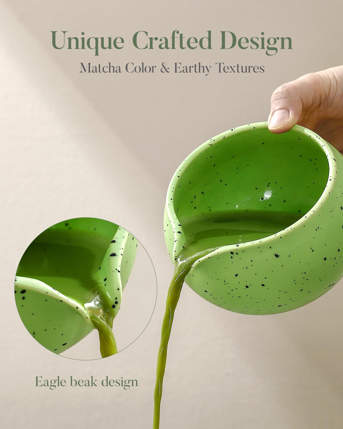 Matcha Whisk Set - 8 Piece Japanese Matcha Tea Set with Matcha Bowl with Spout, Bamboo Whisk, Scoop & Sifter | Matcha Kit for Making Smooth, Frothy Matcha at Home or as a Gift
