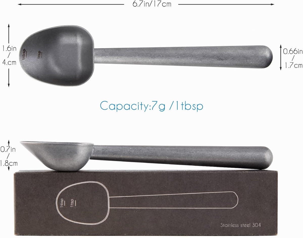 Easyworkz Stainless Steel Long Hollow Handle Coffee Scoop,7g Measuring Spoon for Ground Coffee and Loose Leaf Tea, Vintage