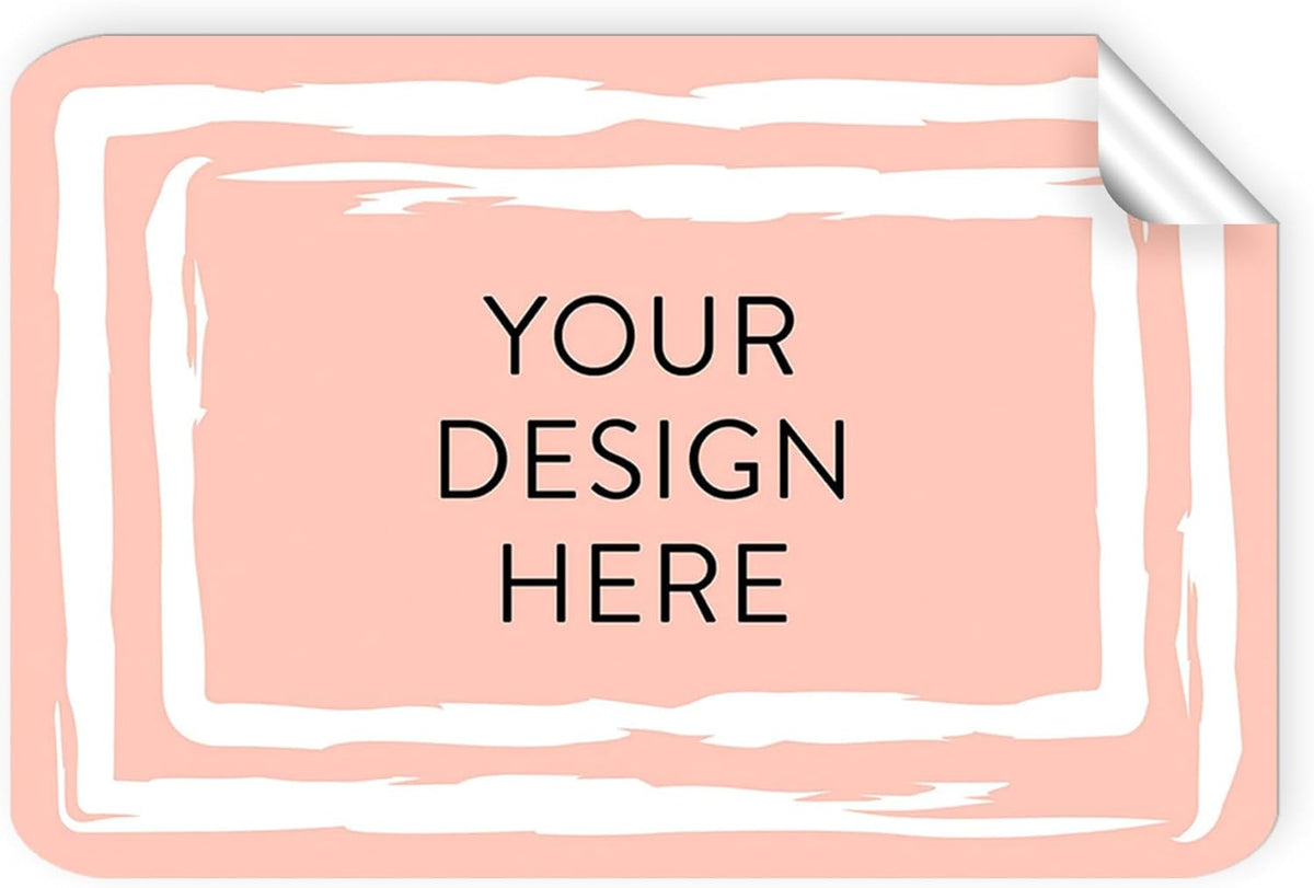100 Custom Vinyl Stickers - Upload Your own Image, Text, Design, Logo - Personalized Logo Labels for Handmade, Packaging, Bottle, Jars, Candle, Brand Stickers (Peach, 4x2)