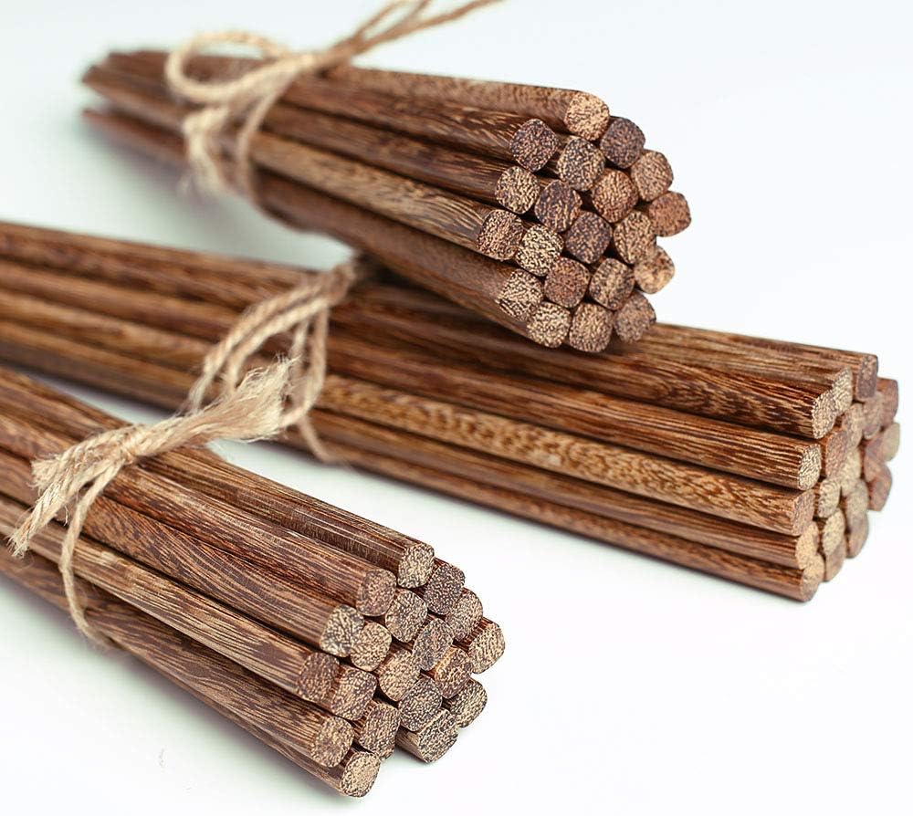 30-Pairs Wooden Chopsticks, Dishwasher Safe Chopstick,ReusableNatural Healthy, Chinese Classic Style for Kitchen, Dining Room, Gourmet, Noodles (9.8 Inch)… (30)