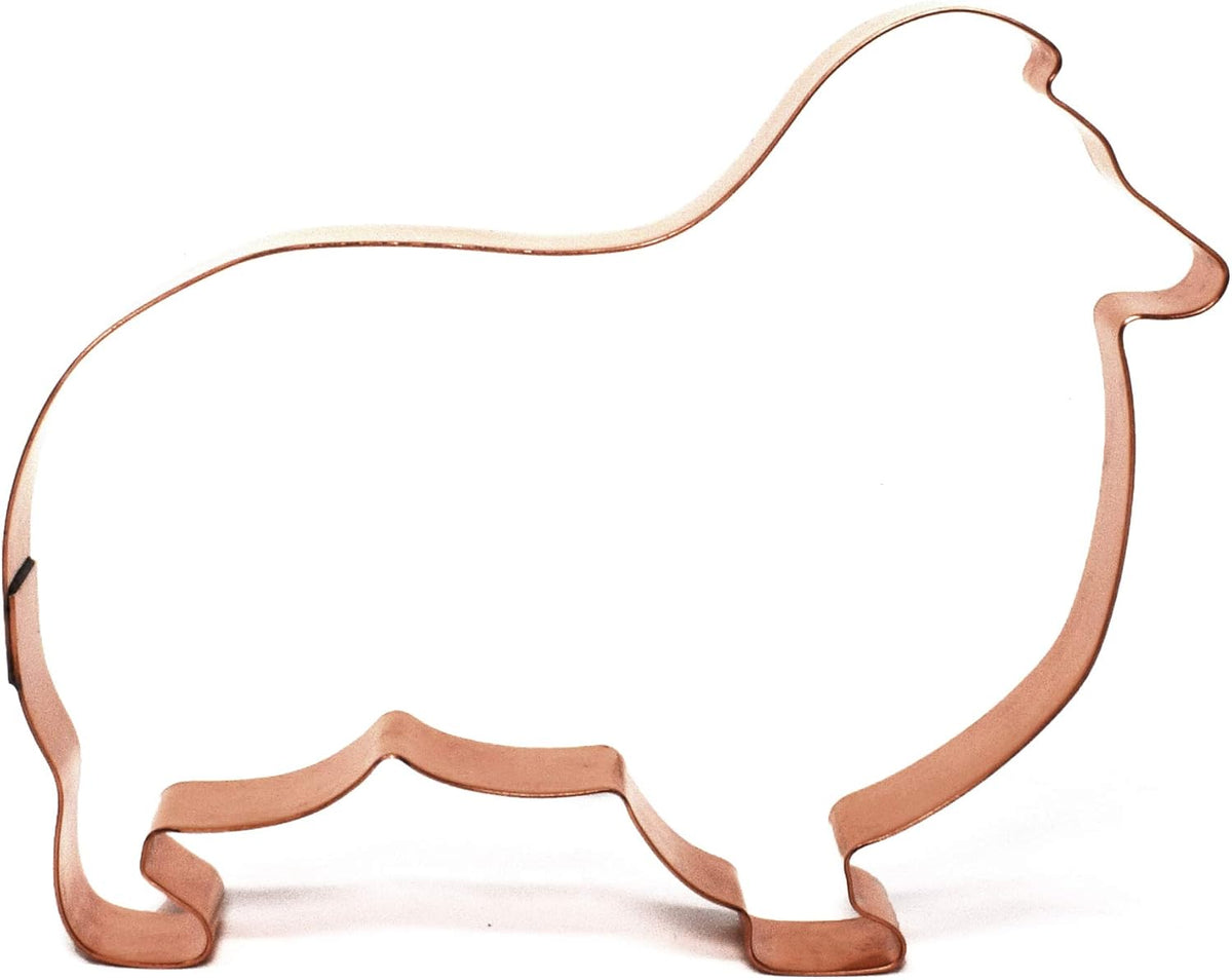 Shetland Sheepdog Cookie Cutter 5.5 Inches, Copper