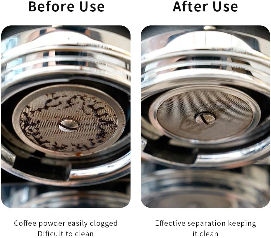 watchget 51 Espresso Puck Screen - 0.8mm Thickness Espresso Screen Double-layer Lower Shower Screen with Magnetic Nail - Metal Reusable Filter for 51mm Protafilter Basket Stainless Steel Coffee Filter