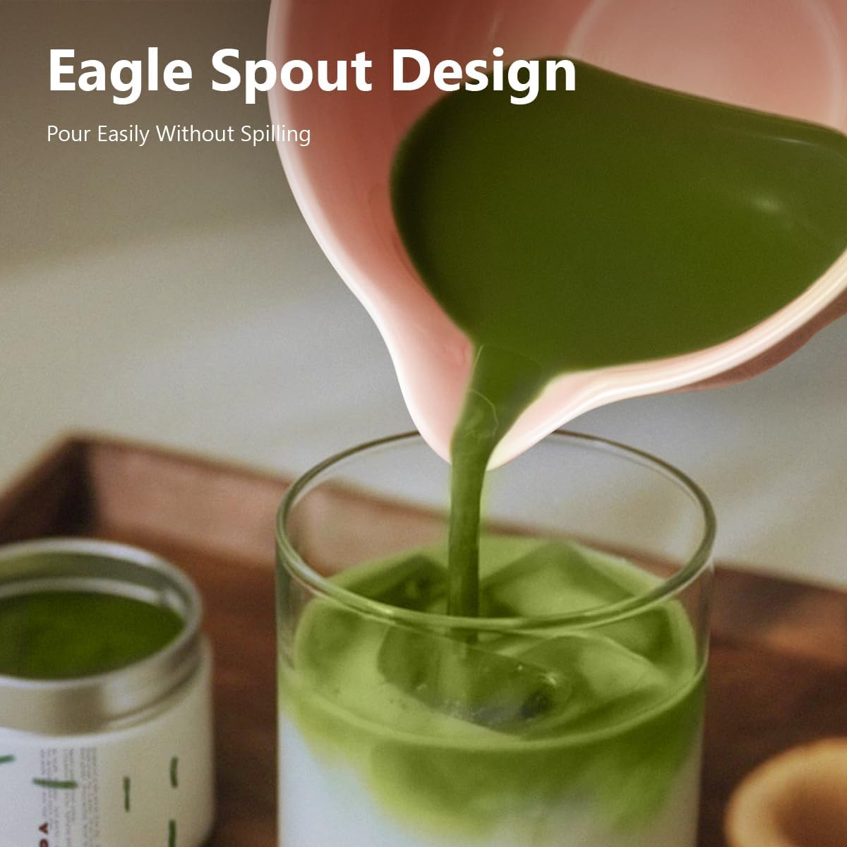 Pink Matcha Kit, 7 Pcs Matcha Whisk Set Includes Matcha Bowl with Spout, Bamboo Whisk, Chasen Holder, Sifter, Scoop and Rest, Tea Towel, Matcha Making Kit Tools for Family/Friend